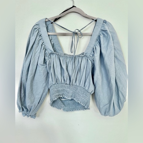 Forever 21 Square Neck Puff-Sleeves Crop Top - Picture 10 of 11